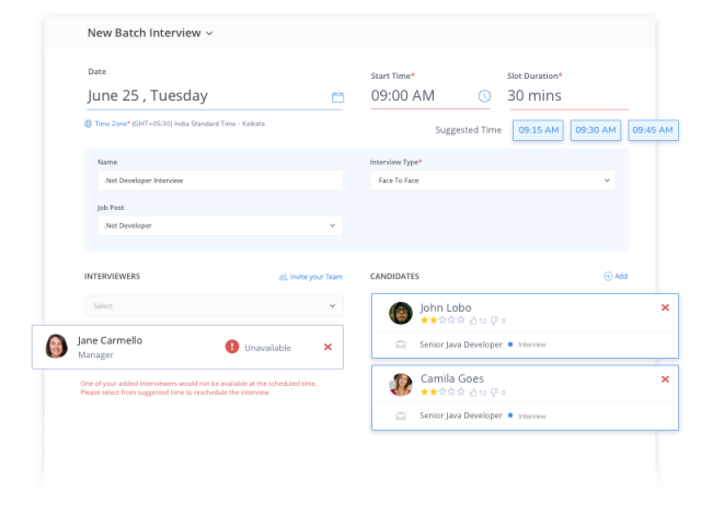 Schedule interviews without any hassles